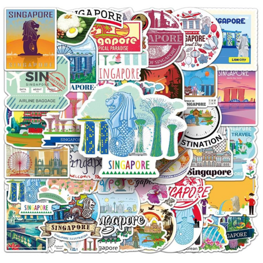 Singapore Waterproof Stickers SG60 – 50pcs Matte Vinyl Decals |  Laptop, Water Bottle, Scrapbook