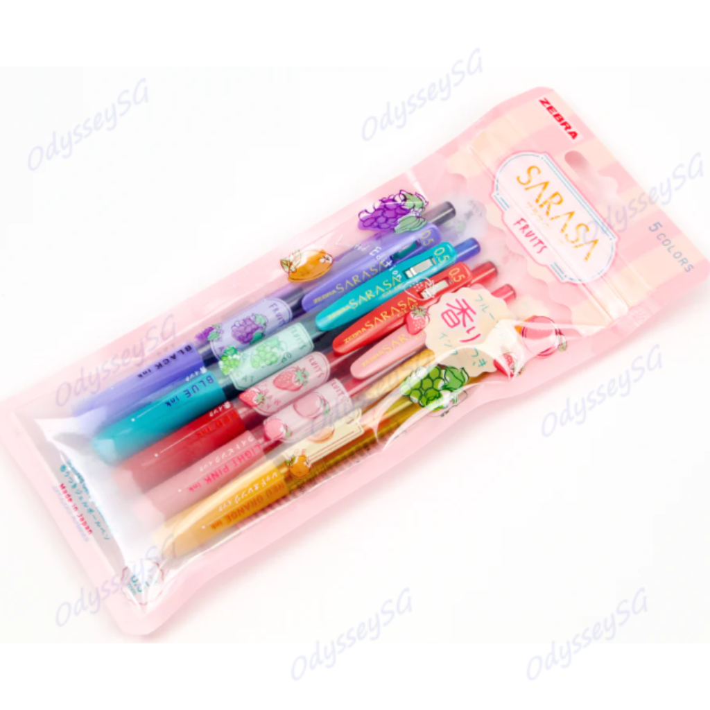 Zebra Sarasa Clip - Fruit scented pens - 5 pens pack set - LIMITED EDITION
