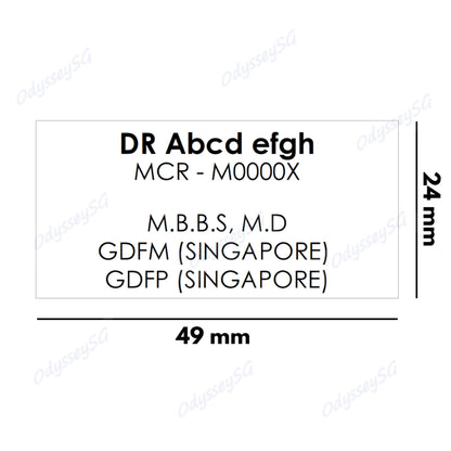 Custom Doctor Stamp Pre-Inked | Name Stamp for Clinic | 24x49mm Up to 6 Lines | Fast Customisation
