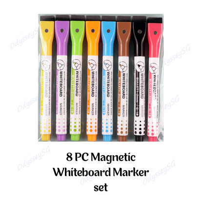 8 Pcs Magnetic Whiteboard Marker Set / Magnetic Whiteboard Eraser - Kids Office School Supplies