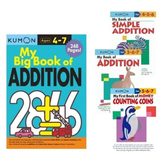 Kumon-My Big Book of Addition - Preschool Math Activity workbook -  Counting and Addition
