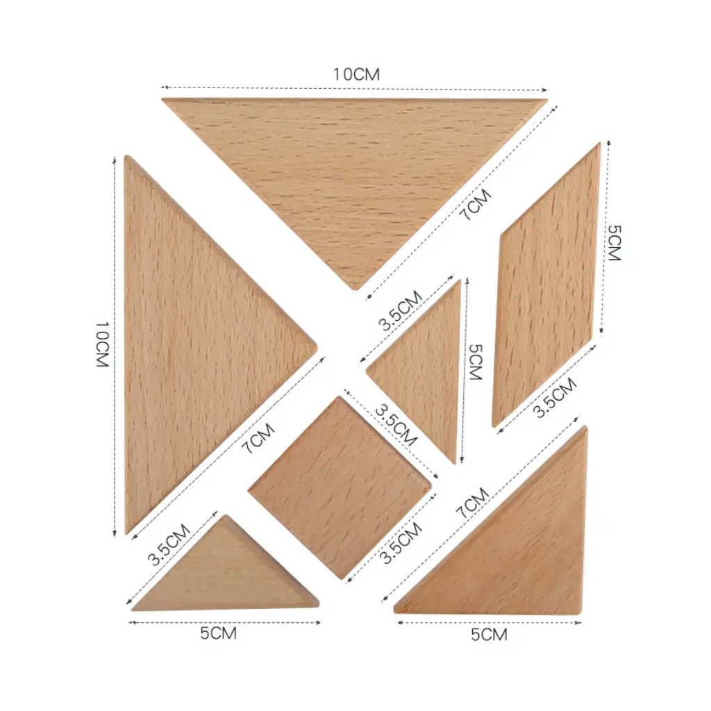 Tangram Woodiness Magnetic Wooden Puzzle Set, 96 Educational Puzzles in 3 Themes