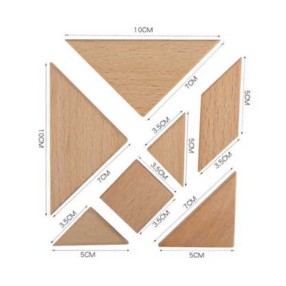Tangram Woodiness Magnetic Wooden Puzzle Set, 96 Educational Puzzles in 3 Themes