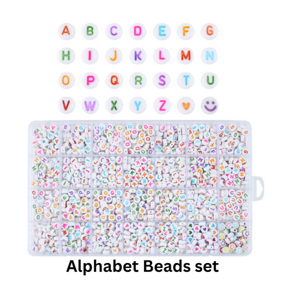 1400 Pcs - Alphabet Letter Beads - DIY bracelet / necklace letter beads - FREE CRYSTAL STRING-Each Bead 4*7mm