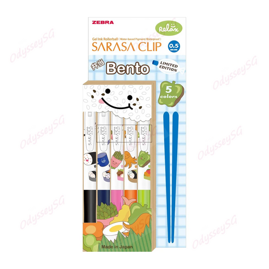 Zebra Sarasa Clip Bento Edition Gel Pens - LIMITED EDITION - 5 PC PACK - 2 DESIGNS AVAILABLE