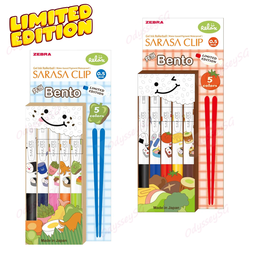 Zebra Sarasa Clip Bento Edition Gel Pens - LIMITED EDITION - 5 PC PACK - 2 DESIGNS AVAILABLE