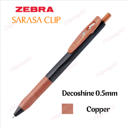 Zebra Sarasa Clip Pen Decoshine 0.5mm - 10 Metallic colors [ 100% Authentic] - Glitter Pens