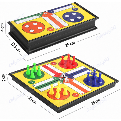 Magnetic Ludo Board Game Set | Foldable Travel Game for Kids & Adults | 2–4 Players | Ages 6+