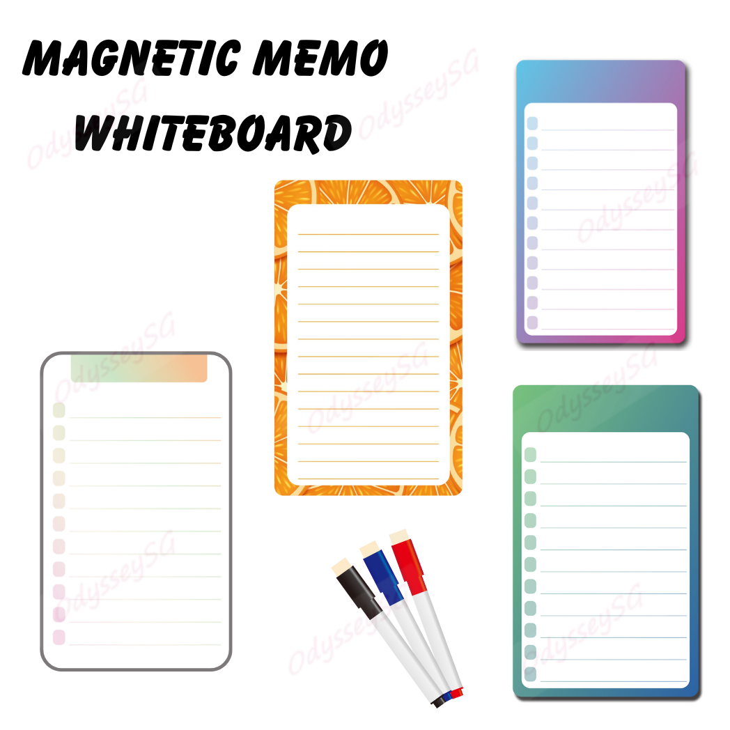 Magnetic Memo Whiteboard 12.7 x 21.3 cm with 3 Dry Erase Markers – Fridge Message Board for Notes, Reminders & To-Do List