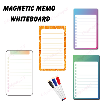 Magnetic Memo Whiteboard 12.7 x 21.3 cm with 3 Dry Erase Markers – Fridge Message Board for Notes, Reminders & To-Do List