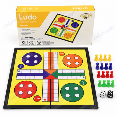 Magnetic Ludo Board Game Set | Foldable Travel Game for Kids & Adults | 2–4 Players | Ages 6+