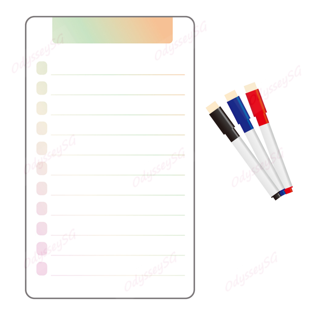 Magnetic Memo Whiteboard 12.7 x 21.3 cm with 3 Dry Erase Markers – Fridge Message Board for Notes, Reminders & To-Do List