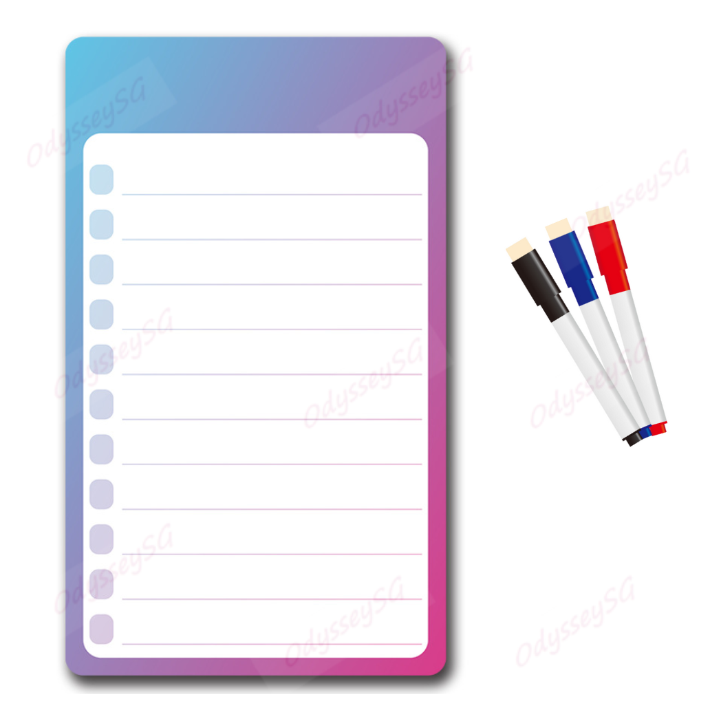 Magnetic Memo Whiteboard 12.7 x 21.3 cm with 3 Dry Erase Markers – Fridge Message Board for Notes, Reminders & To-Do List
