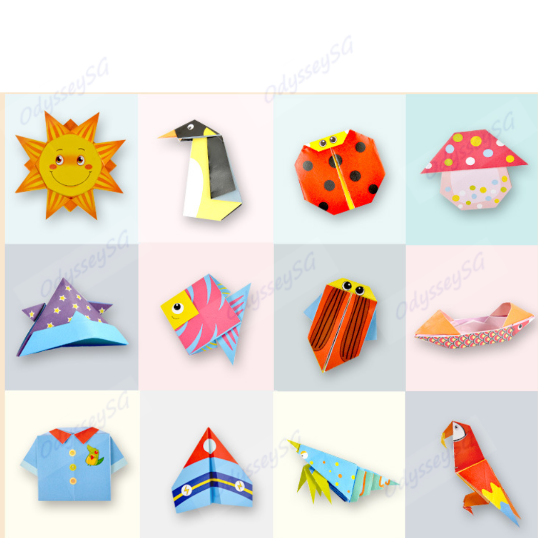 Origami Paper Kit - 54 Designs, 108 Sheets | Folding Paper DIY Craft Origami Activity for kids