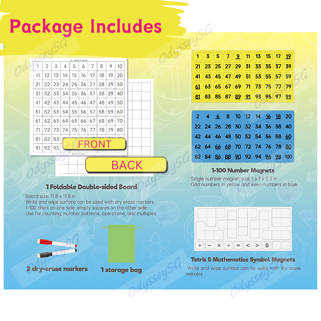 My Magnetic Hundred Board - Learn mathematical number concepts 1-100 - Age 3 and up