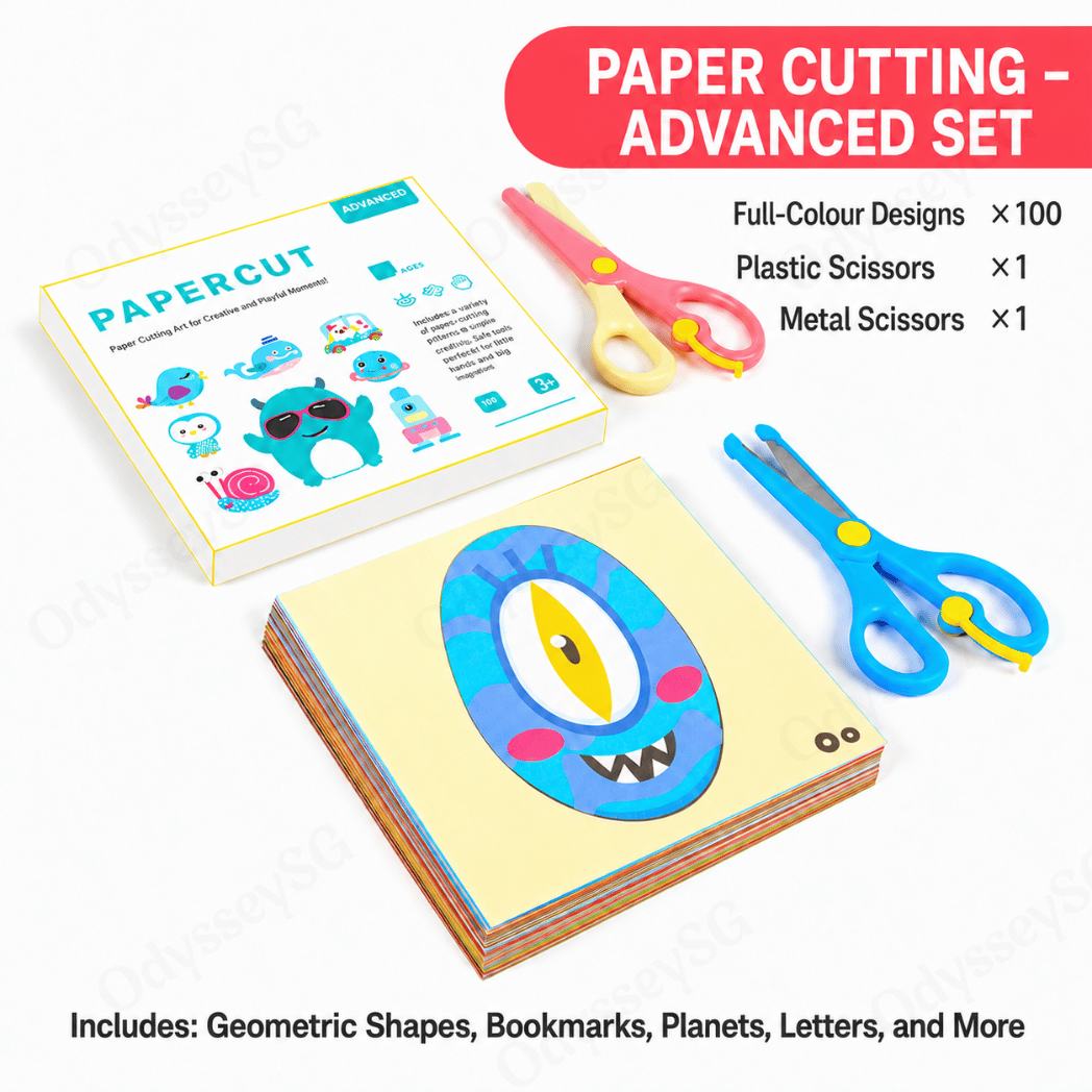 Montessori Inspired Children Paper Cutting Craft Set for Toddlers – Safe Scissors, Fun Educational  Age 2-6