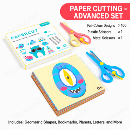 Montessori Inspired Children Paper Cutting Craft Set for Toddlers – Safe Scissors, Fun Educational  Age 2-6