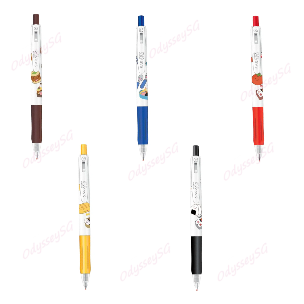 Zebra Sarasa Clip Bento Edition Gel Pens - LIMITED EDITION - 5 PC PACK - 2 DESIGNS AVAILABLE