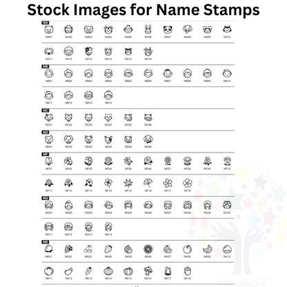 Round Name Stamp - Suitable for Fabric, Wood, Metal, Plastic and Paper