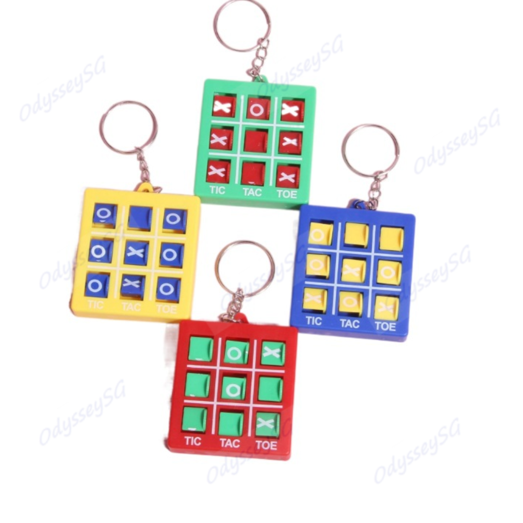 Mini Tic Tac Toe Letter Puzzle Keychain for Kids – Educational Brain Game Toy, Party Favours & Goodie Bag Gifts