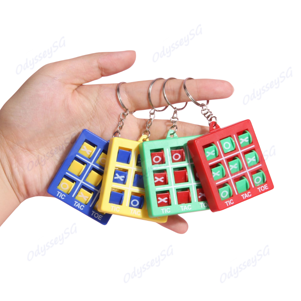 Mini Tic Tac Toe Letter Puzzle Keychain for Kids – Educational Brain Game Toy, Party Favours & Goodie Bag Gifts