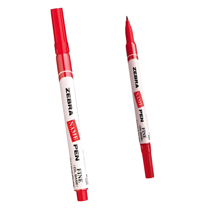 Zebra Permanent Name Pen - Waterproof - 1.2 mm Tip - Blue / Black Ink colours