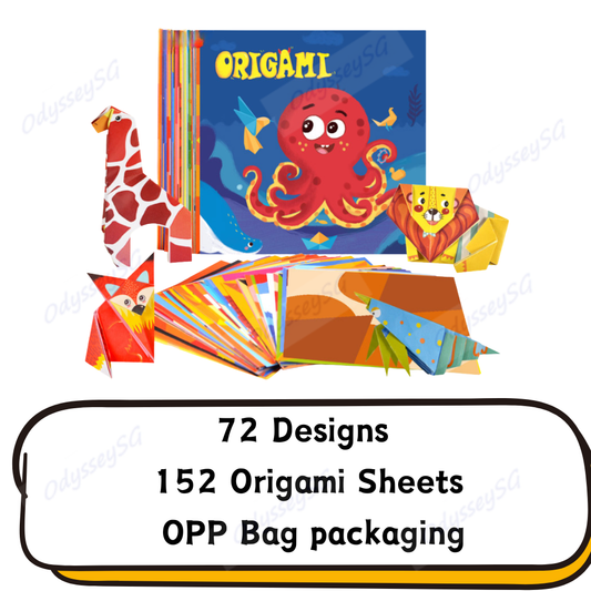 Origami Paper Craft Kit - 72 Designs, 152 Sheets | Folding Paper DIY Art Craft Origami Activity for kids