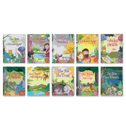 Illustrated Classic Moral Stories Collection (Pack of 10 Books ) | Timeless Treasures Bedtime Story Books for Kids  | llustrated Storybooks for Ages 3–6