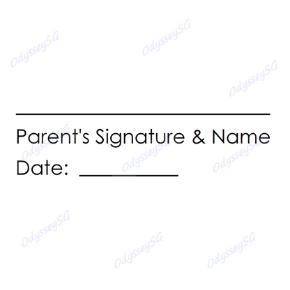 Self Inking Customised Parents signature School Teacher stamp - English, Malay, Chinese, Tamil