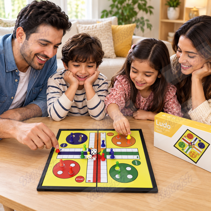 Magnetic Ludo Board Game Set | Foldable Travel Game for Kids & Adults | 2–4 Players | Ages 6+