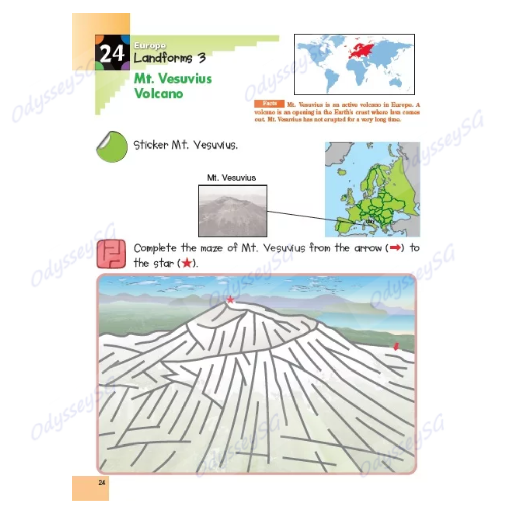 Kumon - World Geography Sticker Activity Book - Age 5 and above