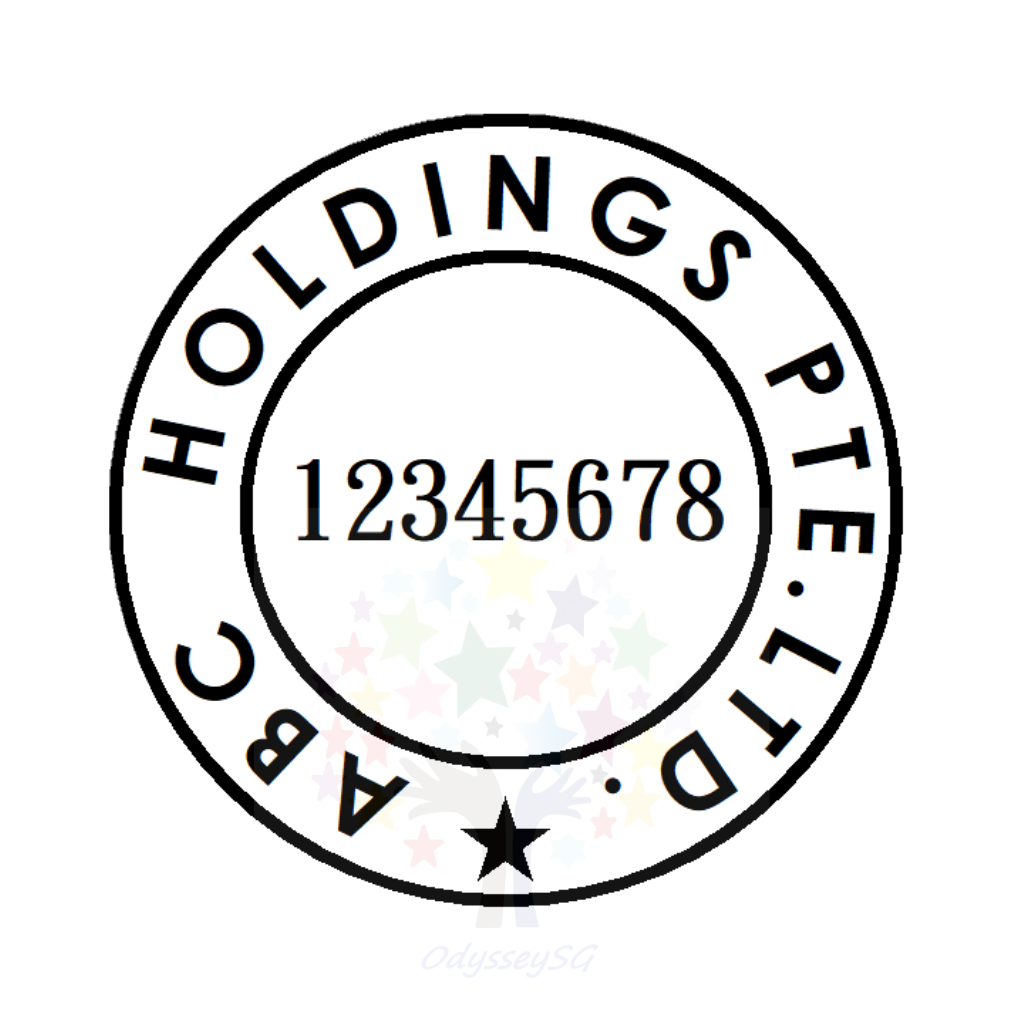 Round Company Logo Stamp / Company Chop - Self Inking / Refillable - Japanese Brand XStamper Quix