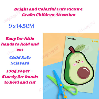 Children Montessori Paper Cutting Craft Set for Toddlers – Safe Scissors, Fun Educational  Age 2-6