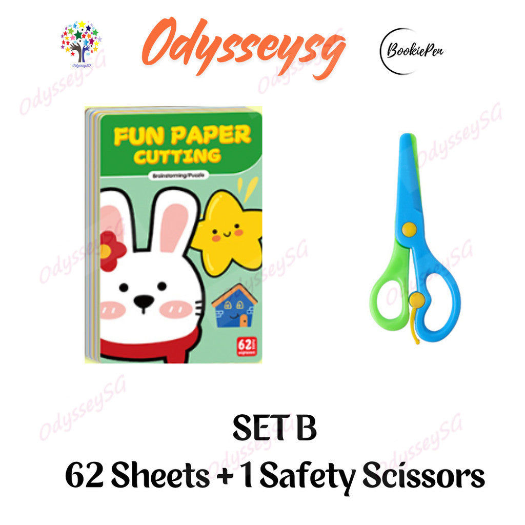 Children Montessori Paper Cutting Craft Set for Toddlers – Safe Scissors, Fun Educational  Age 2-6