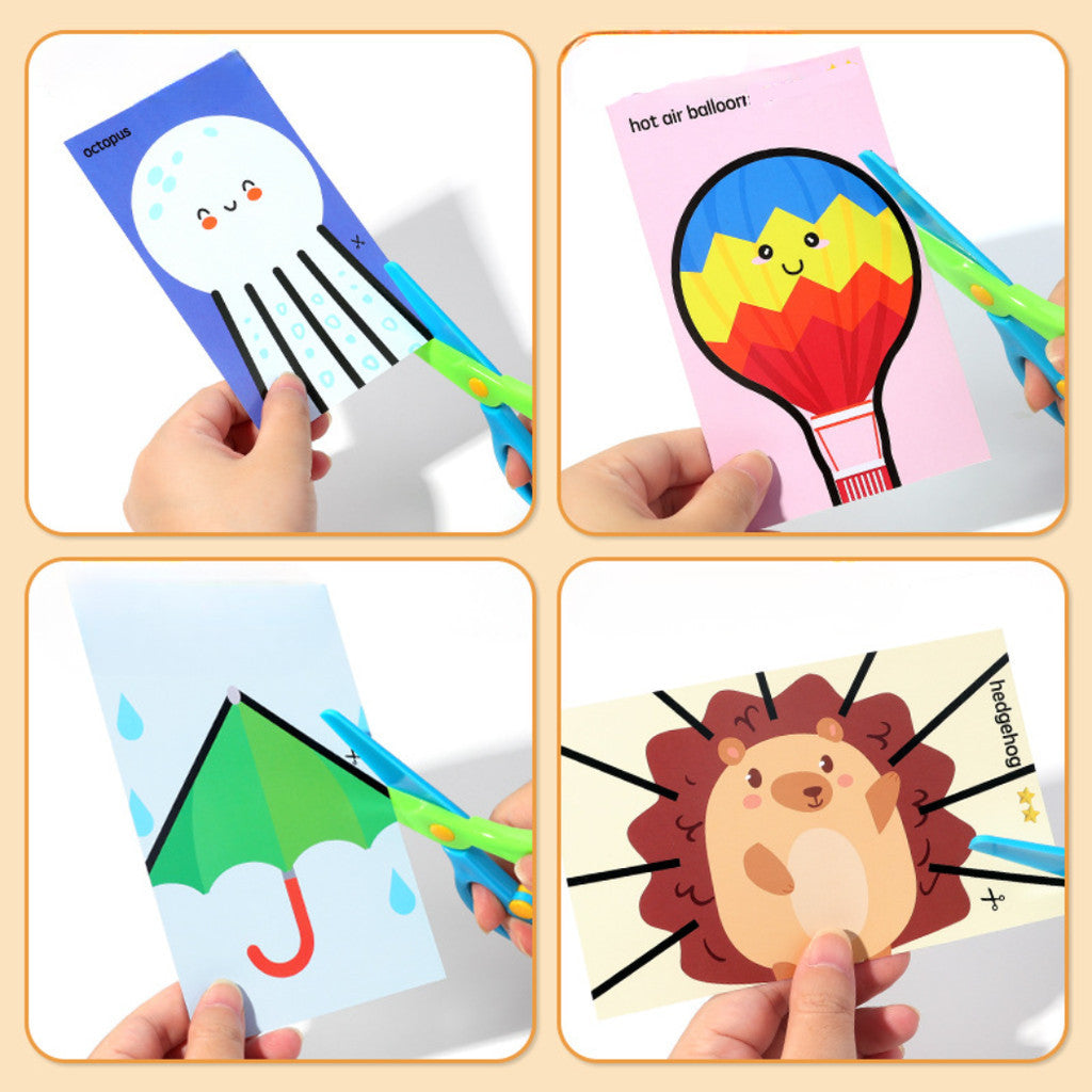 Children Montessori Paper Cutting Craft Set for Toddlers – Safe Scissors, Fun Educational  Age 2-6