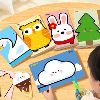 Children Montessori Paper Cutting Craft Set for Toddlers – Safe Scissors, Fun Educational  Age 2-6