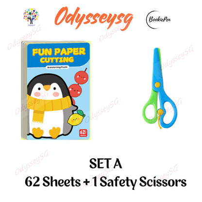 Children Montessori Paper Cutting Craft Set for Toddlers – Safe Scissors, Fun Educational  Age 2-6