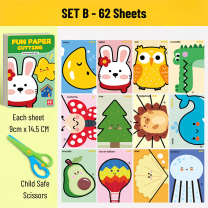 Children Montessori Paper Cutting Craft Set for Toddlers – Safe Scissors, Fun Educational  Age 2-6
