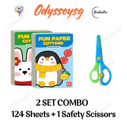 Children Montessori Paper Cutting Craft Set for Toddlers – Safe Scissors, Fun Educational  Age 2-6