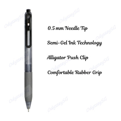 G’Soft BP-WS-W5 Black Ballpoint Pen 0.5mm – Smooth Writing Fine Tip Pen for School & Office