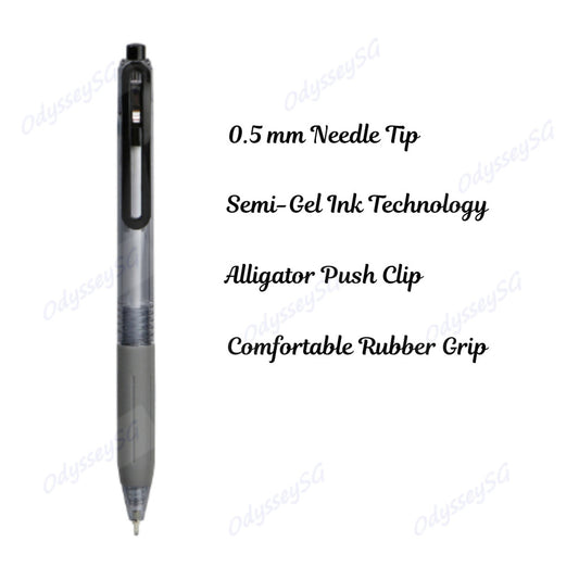 G’Soft BP-WS-W5 Black Ballpoint Pen 0.5mm – Smooth Writing Fine Tip Pen for School & Office