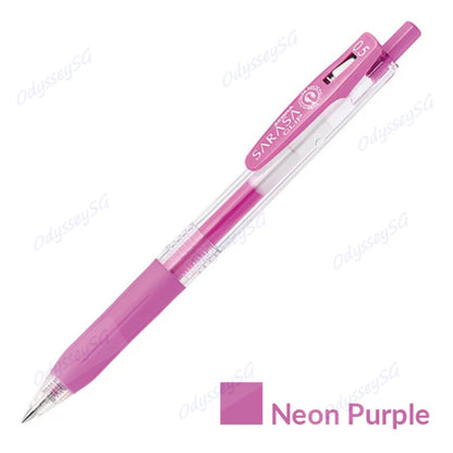 Zebra Sarasa Clip Neon Series - Roller ball pens - Neon Colors - Green / Pink / Orange /Purple pen - 0.5mm