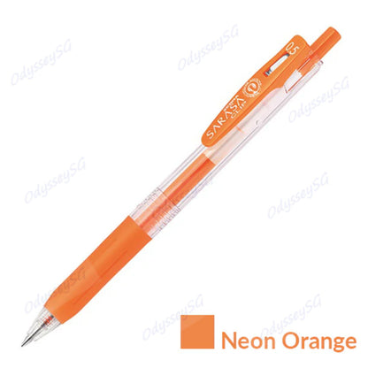 Zebra Sarasa Clip Neon Series - Roller ball pens - Neon Colors - Green / Pink / Orange /Purple pen - 0.5mm