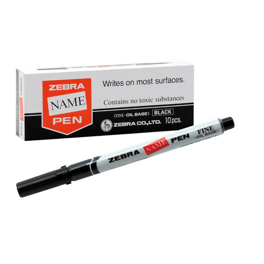 10 pcs set Zebra Waterproof Name Pen permanent marker  -  1.2mm Tip - Non Toxic - Made in Japan