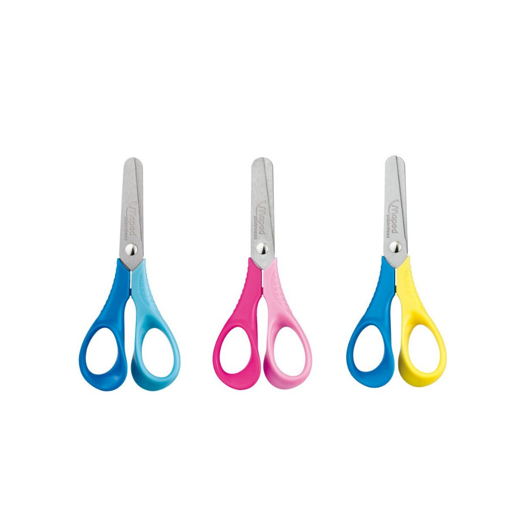 MAPED Reflex 3D Vivo Ergonomic kids Scissors  | Rounded blade tips | Ergonomic handles | children scissors - 12cm