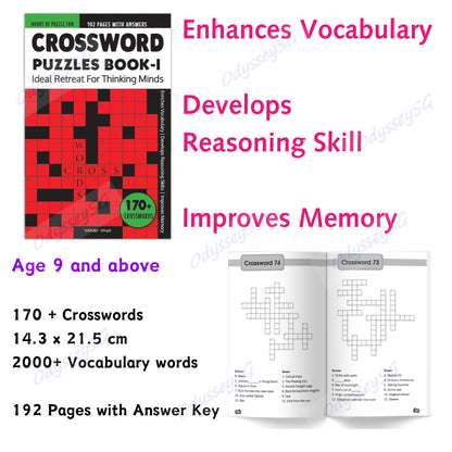 Crosswords Puzzle Book - Age 9 and above - 175 puzzles - 2000 vocabulary words crossword search
