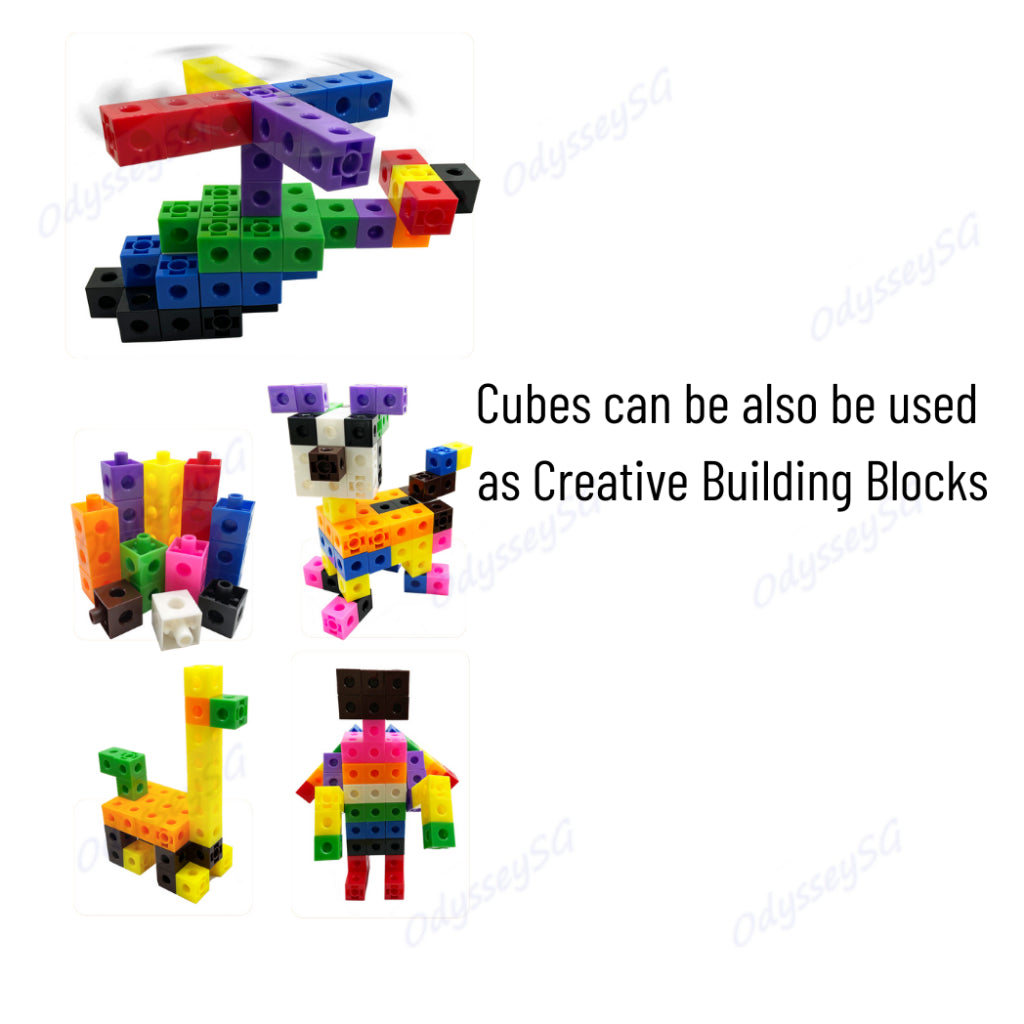 Linking Math Cubes 100 pcs Set with Activity Cards – Early Math Toy Learning & Building Blocks for Kids