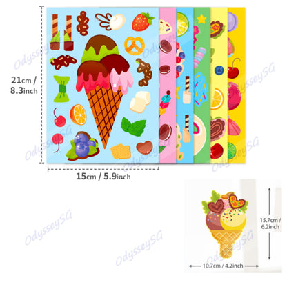 Decorate your own - Sticker scenes - 6 pcs per set - Car / Princess / Dessert - Children Party gifts