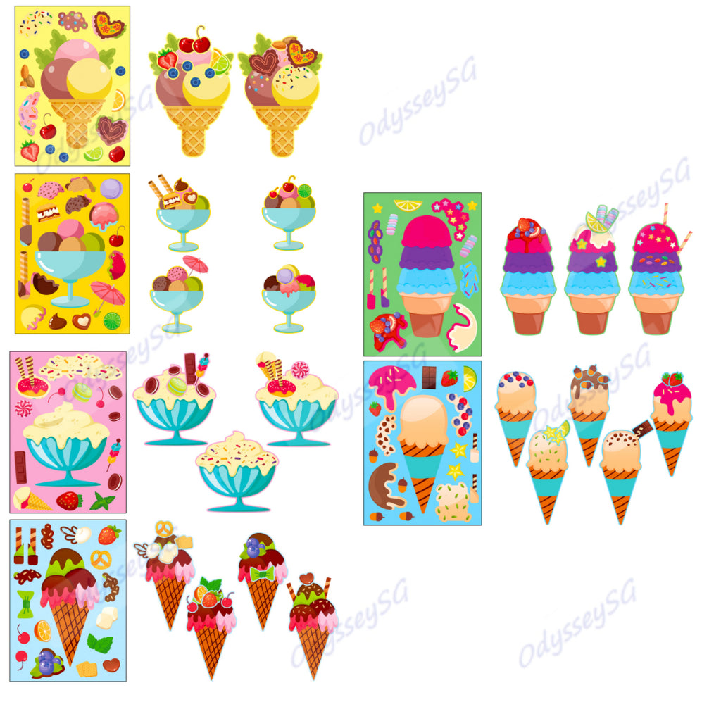 Decorate your own - Sticker scenes - 6 pcs per set - Car / Princess / Dessert - Children Party gifts