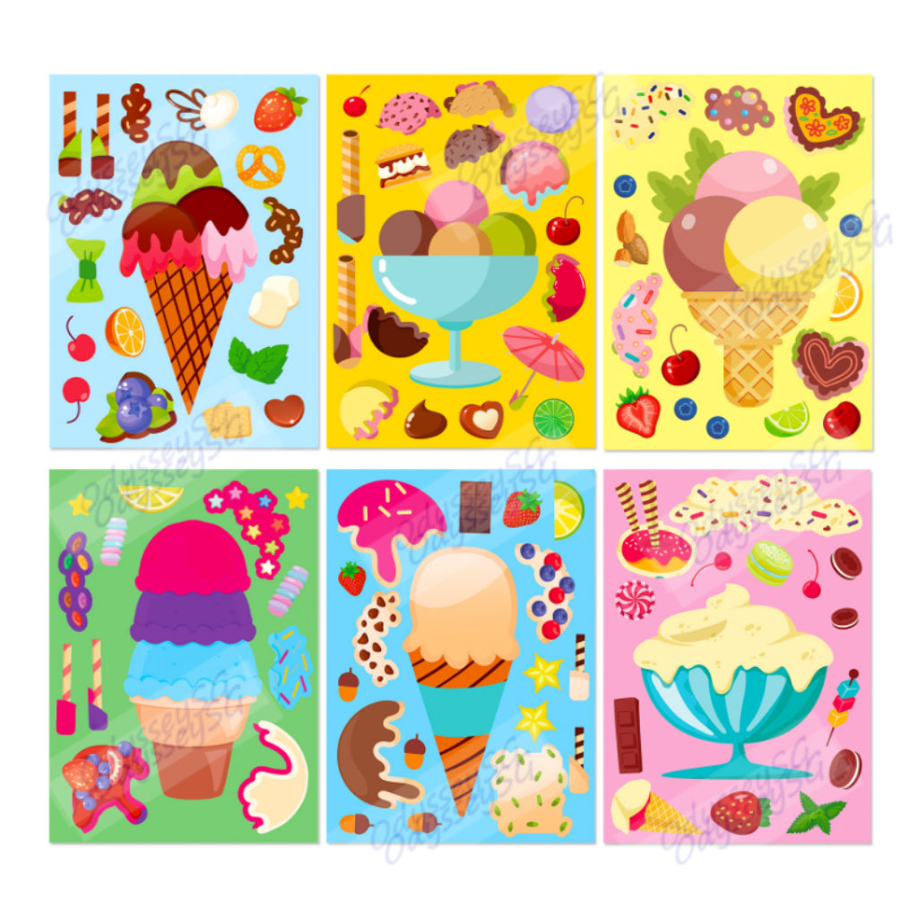 Decorate your own - Sticker scenes - 6 pcs per set - Car / Princess / Dessert - Children Party gifts
